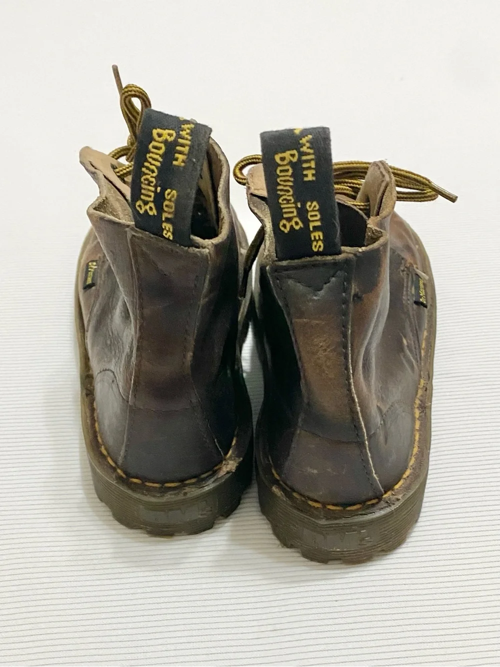 Vintage Dr Martens Made In England Kid's Brown Leather Lace Up Boots